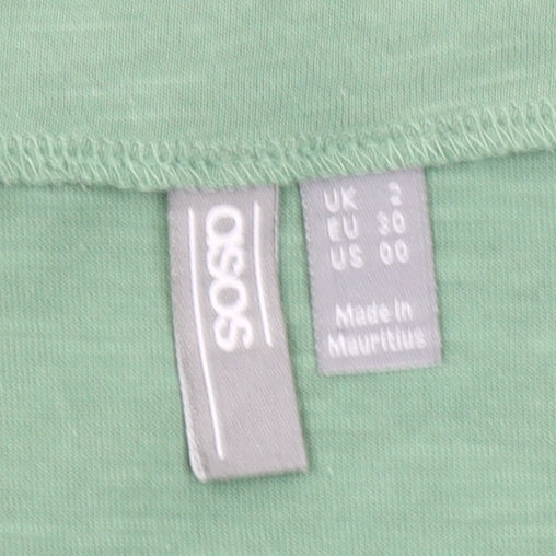 Additional view of ASOS Women Green, size 2, A-Line Puff Sleeve Short Dress