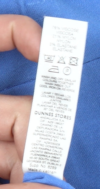 Dunnes Women’s Blue Capri Stretch Trousers XL Viscose Blend