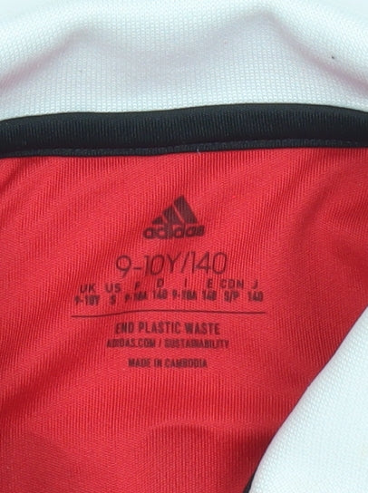 Additional view of Adidas boys’ red manchester united football polo jersey 9-10 years