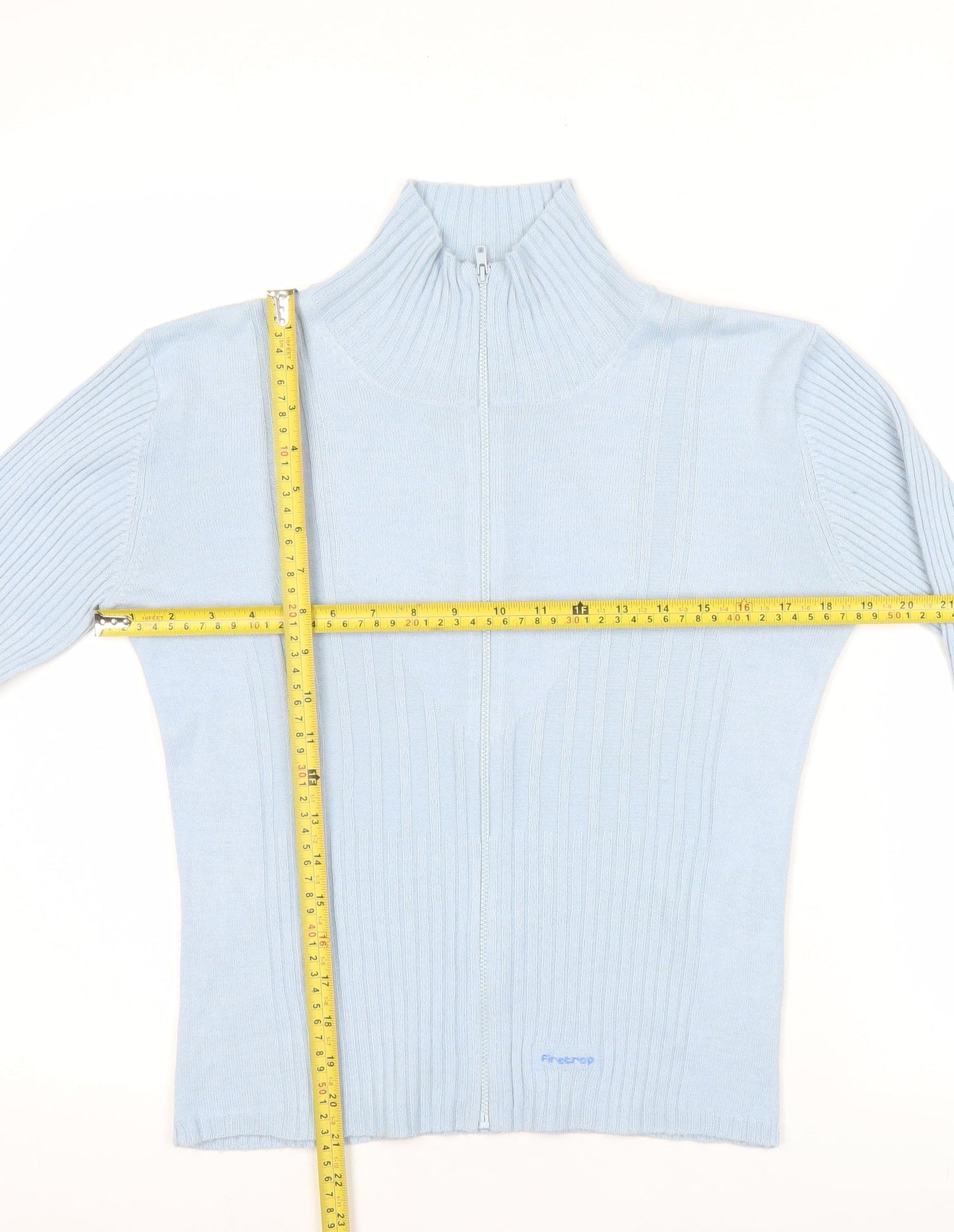 Firetrap Womens Blue High Neck Full Zip Jumper Size L