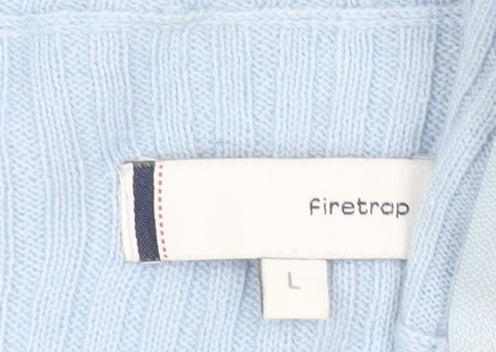 Firetrap Womens Blue High Neck Full Zip Jumper Size L