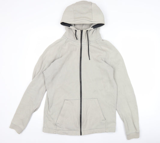 Nike Men’s Beige Small Full Zip Hoodie Jacket With Pockets