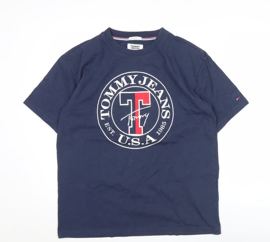 Tommy Jeans Men's Blue M Relaxed Fit Graphic Logo T-Shirt