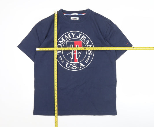 Tommy Jeans Men's Blue M Relaxed Fit Graphic Logo T-Shirt