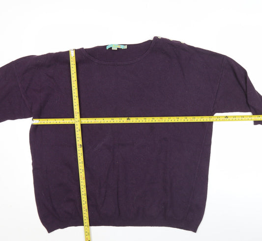 Boden Womens Purple Boat Neck 3/4 Sleeve Pullover Jumper Size 10