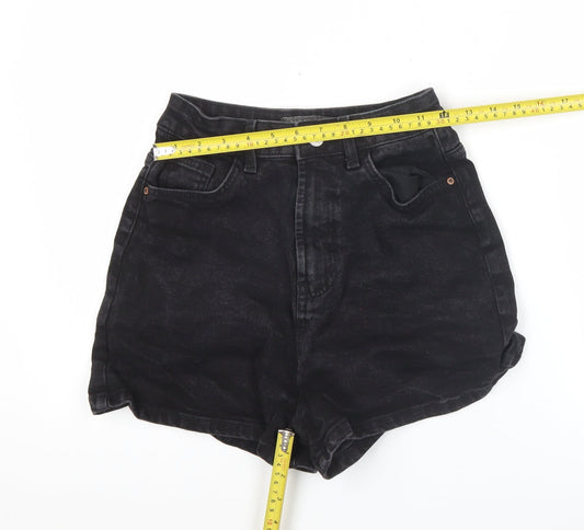 Primark Women’s Black Denim Mom Shorts Size 6 High Rise Casual
