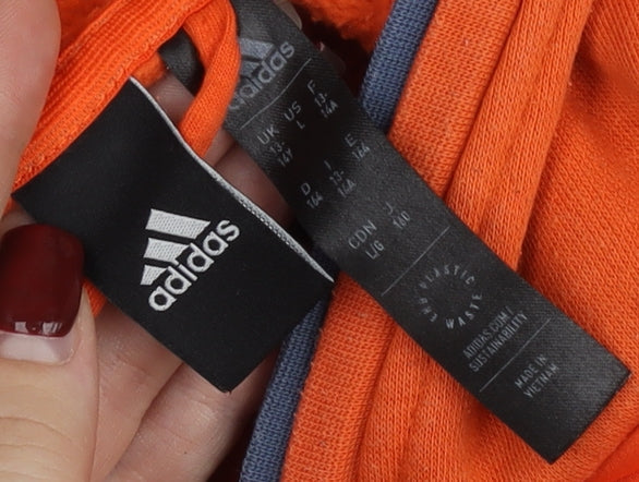 Adidas Men’s Orange Pullover Hoodie Size L Sports Fleece