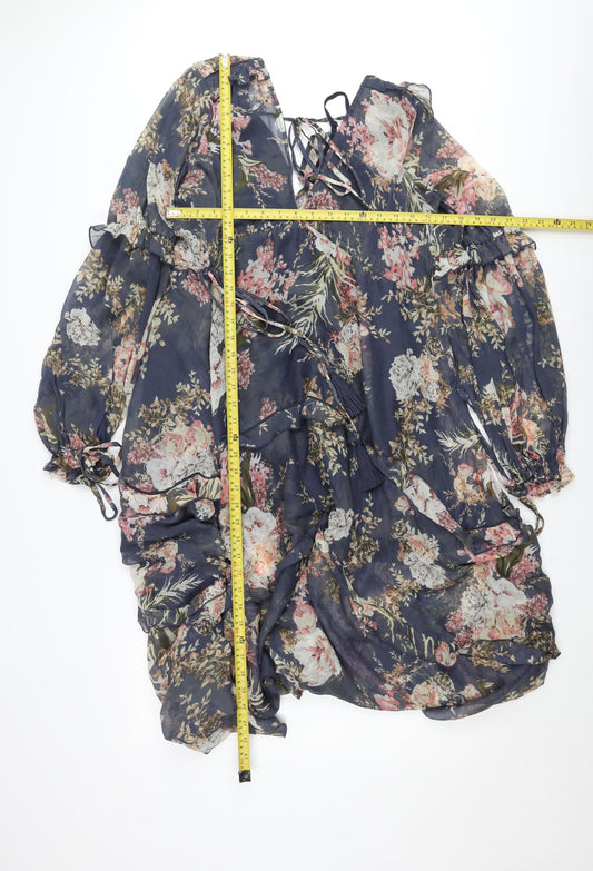 ASOS DESIGN Women’s Floral Midi Wrap Dress Size 16 Multicoloured