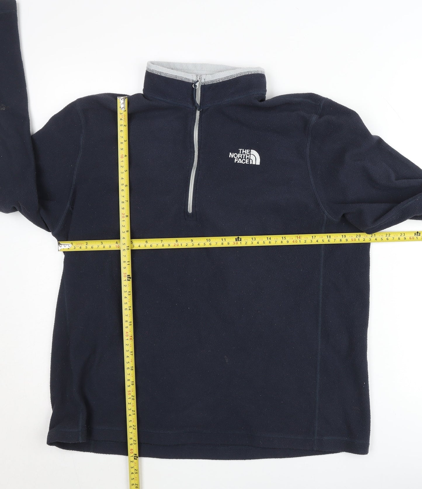 The North Face Men's Blue Fleece Pullover Sweatshirt L 1/4 Zip Outdoor