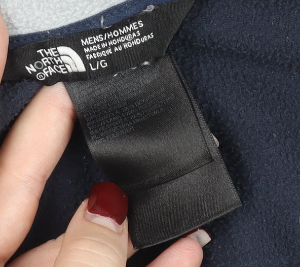 The North Face Men's Blue Fleece Pullover Sweatshirt L 1/4 Zip Outdoor