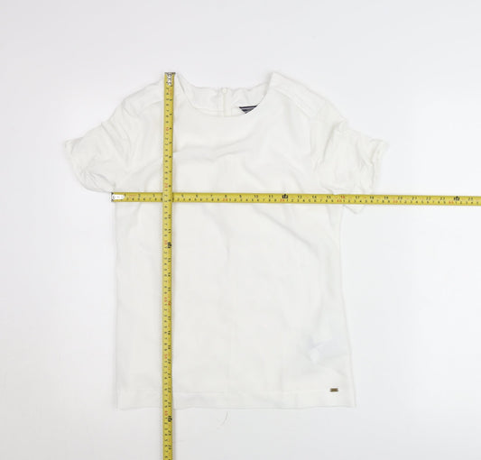 Tommy Hilfiger Women's White XS Short Sleeve Blouse Top
