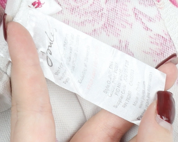 Joules Girls White Pink Floral Polo Shirt Age 3 Years Short Sleeve