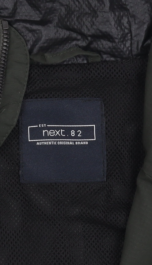Additional view of Next girls’ green hooded parka coat age 11 years mid-length winter jacket