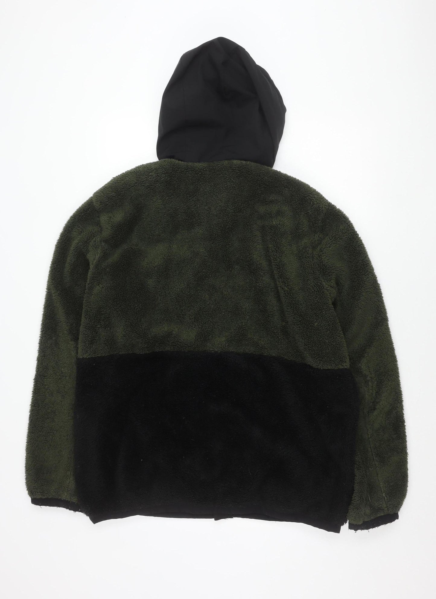 Michael Kors Men’s Green Black Fleece Hooded Jacket Size L