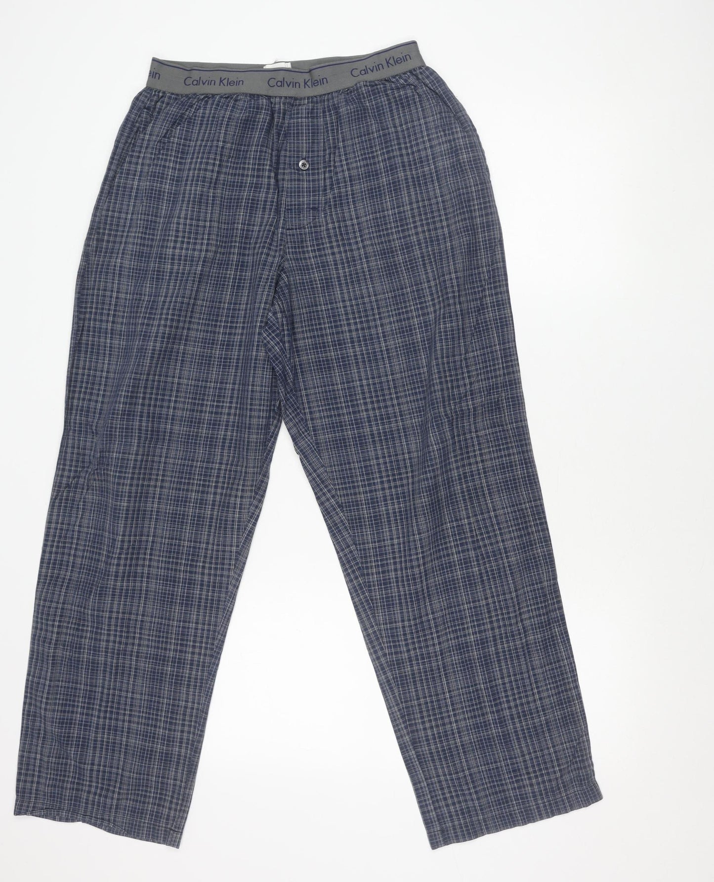 Calvin Klein Men’s Blue Check Cotton Pyjama Pants M Lightweight