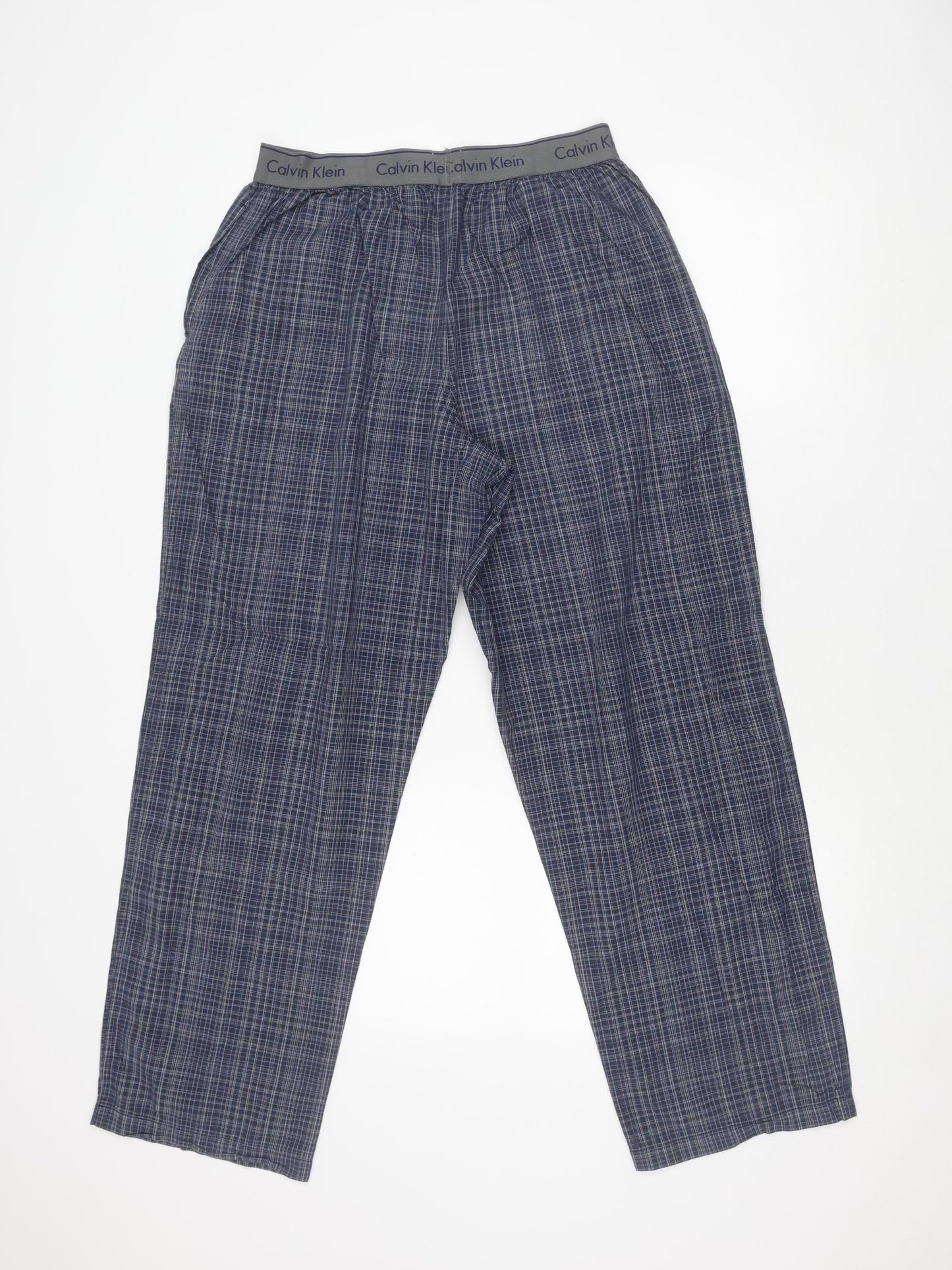 Calvin Klein Men’s Blue Check Cotton Pyjama Pants M Lightweight