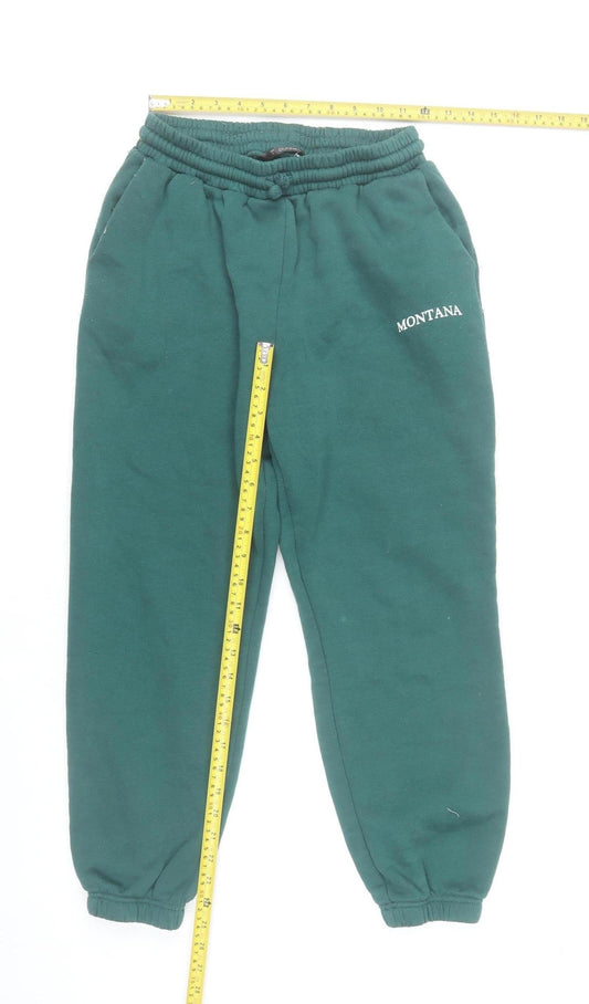 Dunnes Stores Women’s Green Sweatpants Size S Elastic Waist Logo