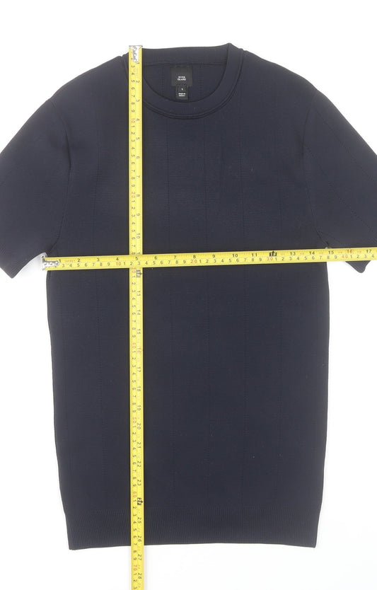 River Island Men's Black Short Sleeve Crew Neck T-Shirt Size S