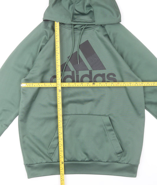 Adidas Men’s Green Pullover Hoodie Size M Sports Training Jumper