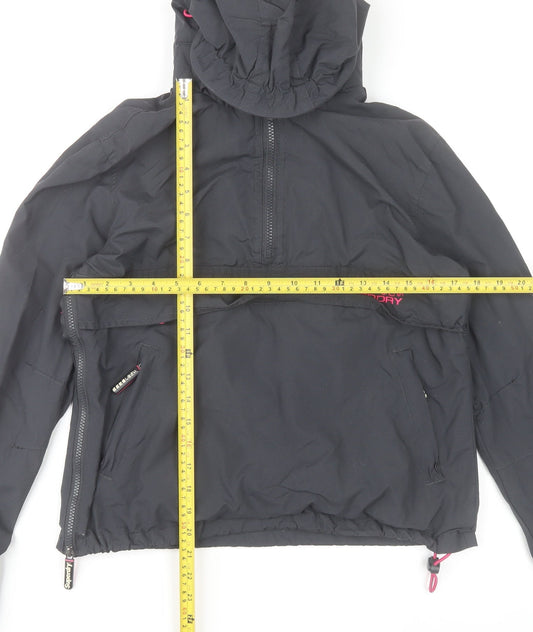 Superdry Women’s Black Windbreaker Jacket M Hooded Outdoor Sports
