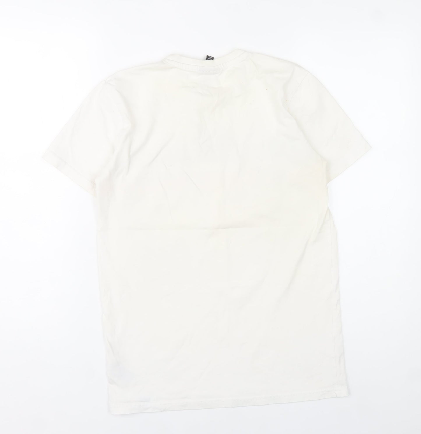 Ellesse Mens XS White Logo Graphic Cotton Crew Neck T-Shirt