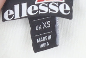 Ellesse Mens XS White Logo Graphic Cotton Crew Neck T-Shirt