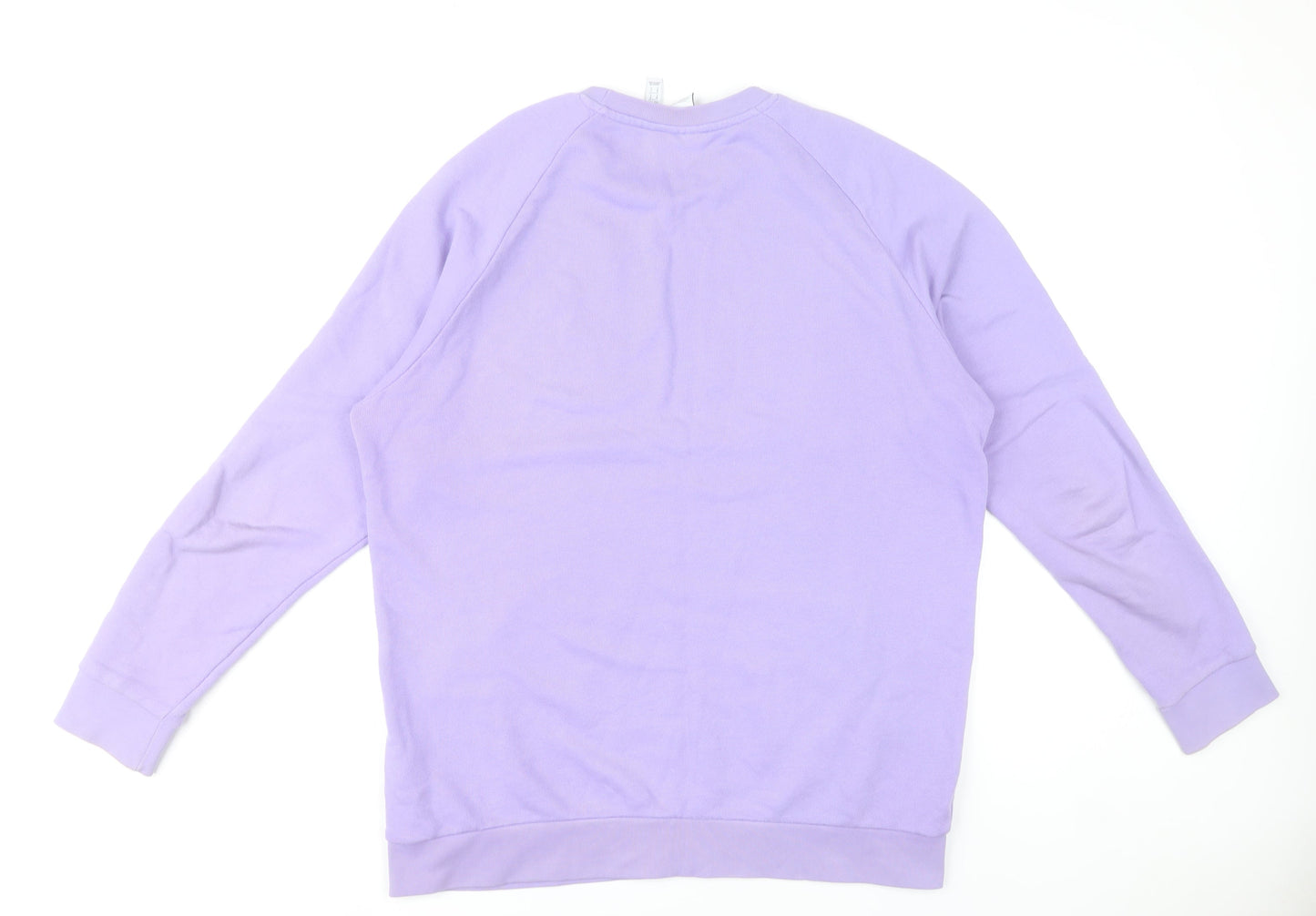 Adidas Mens Purple Sweatshirt L Crew Neck Pullover Logo Sportswear