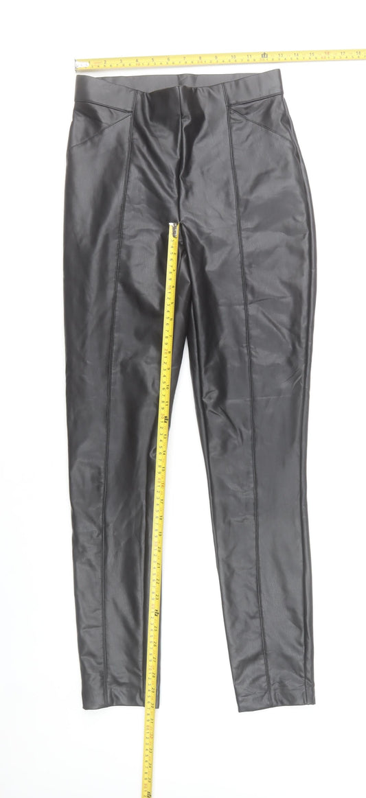 ONLY Women’s Black Faux Leather Skinny Leggings S