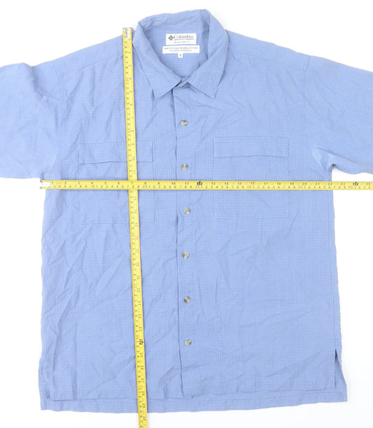 Columbia Men’s Blue Short Sleeve Button-Up Shirt Size M Casual Summer