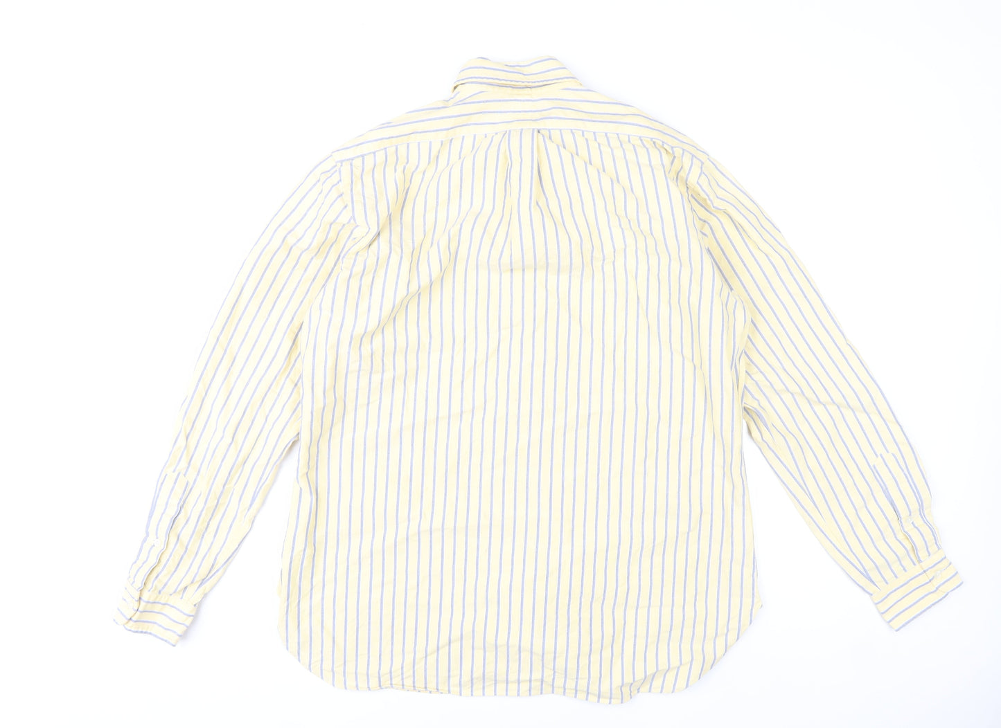 Ralph Lauren Men’s Yellow Striped Cotton Button-Up Shirt L