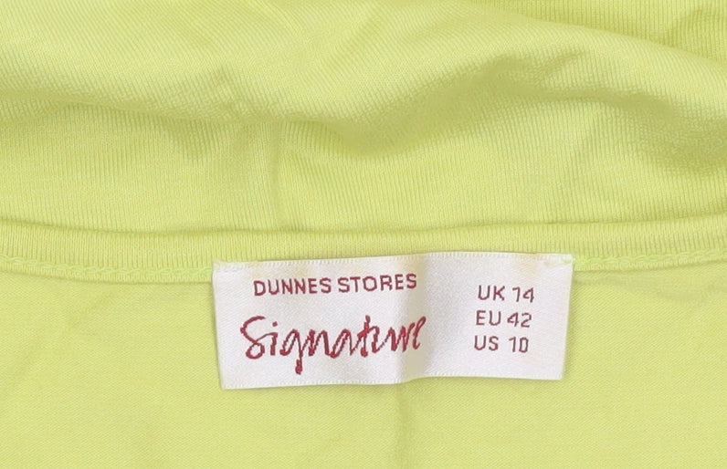Additional view of Dunnes women’s green beaded scoop neck t-shirt uk 14