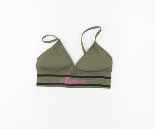 Ellesse Women Green Small Sports Bra Nylon Elastane Stretch Activewear