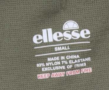 Ellesse Women Green Small Sports Bra Nylon Elastane Stretch Activewear