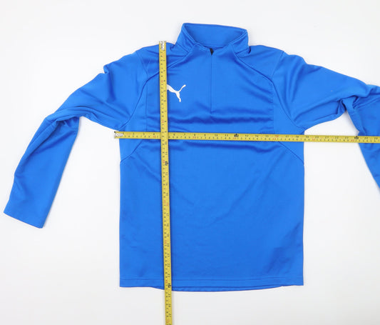 Puma Boys Blue 13-14Y Long Sleeve 1/4 Zip Sports Top