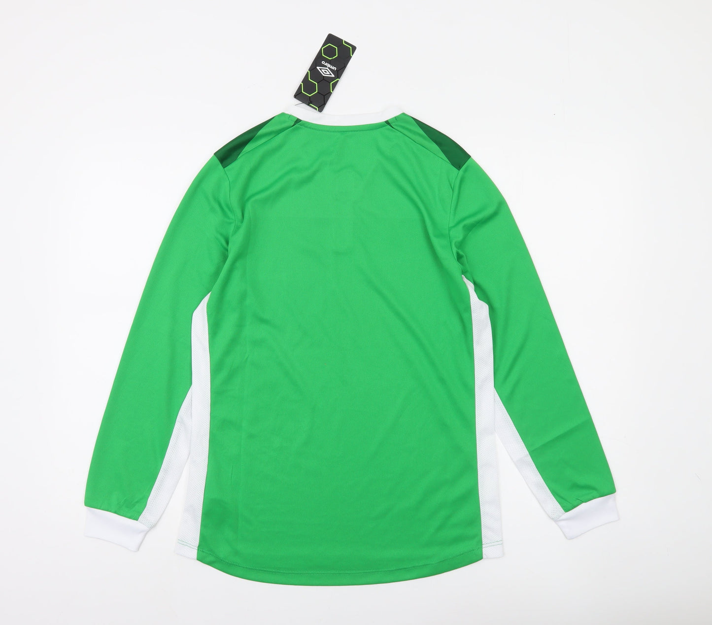 Umbro Boys Green Football Jersey Long Sleeve Sports Top 13 Years