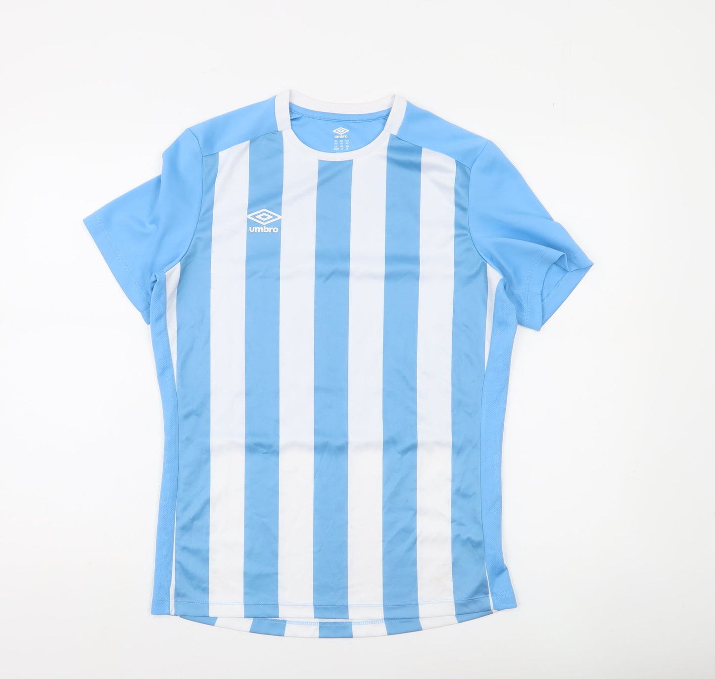 Umbro Boys Blue Striped Football Jersey T-Shirt 14 Years