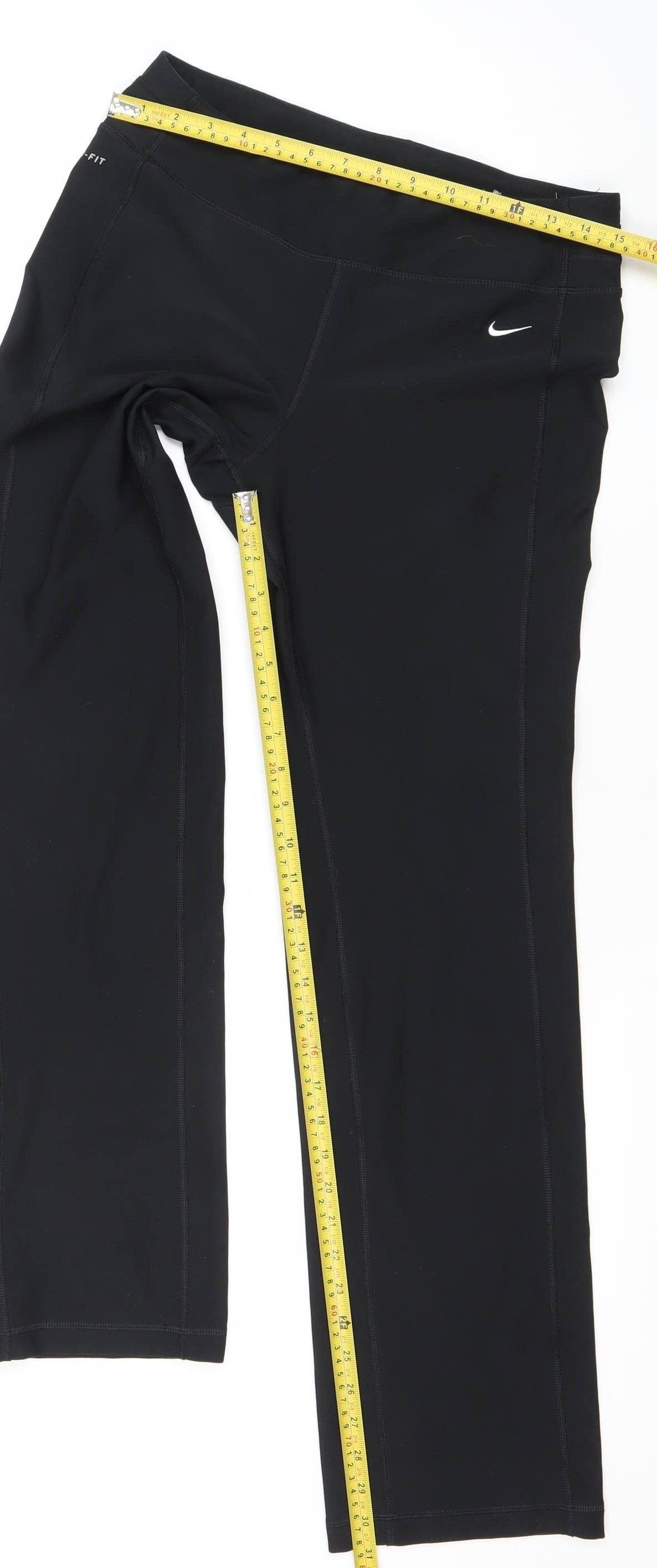 Nike Womens Black Dri-Fit Activewear Leggings Size M Slim Fit Stretch