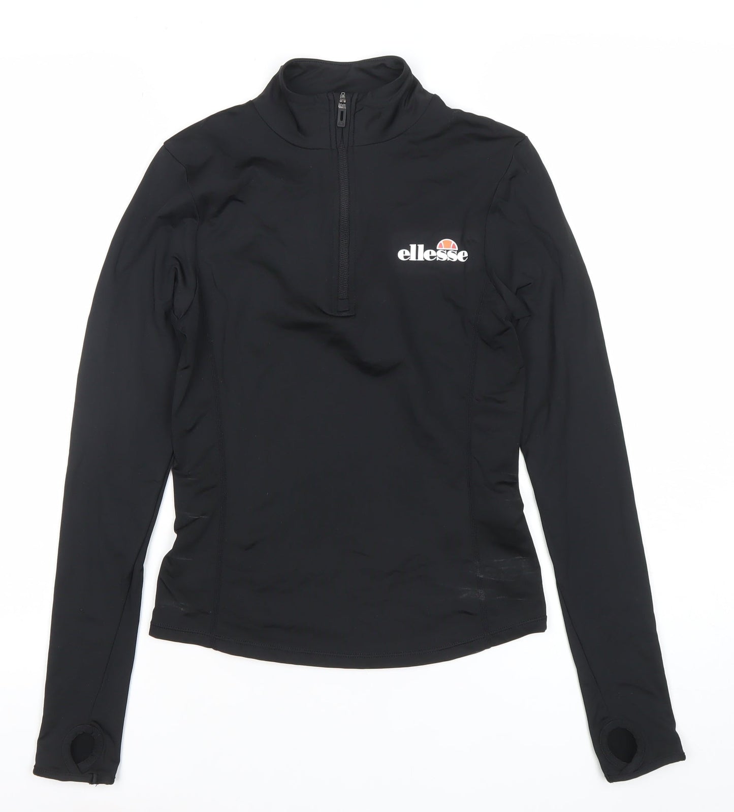 Ellesse Womens Black Size 6 Long Sleeve 1/4 Zip Activewear Top