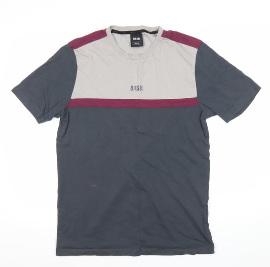 Diesel Men's Multicolour Cotton T-Shirt Medium Crew Neck Logo