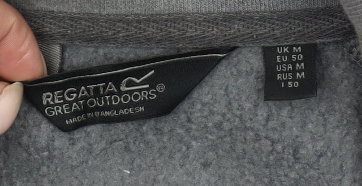 Regatta Men’s Grey Full Zip Fleece Sweatshirt Size M Outdoor Hiking