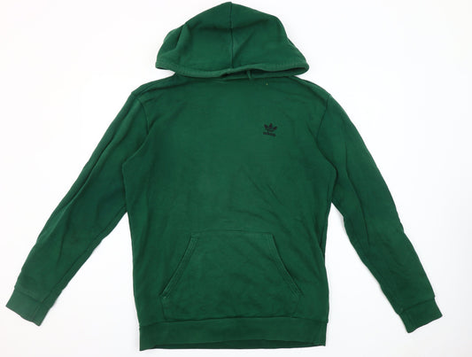 Adidas Men's Green Pullover Hoodie Medium Logo Sweatshirt