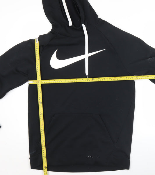 Nike Mens Black Pullover Hoodie Medium Sports Dri-Fit Logo