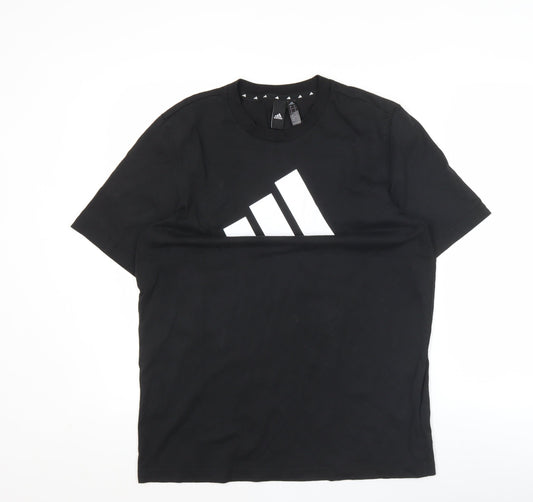 Adidas Men’s Black Medium Graphic Logo Sports T-Shirt