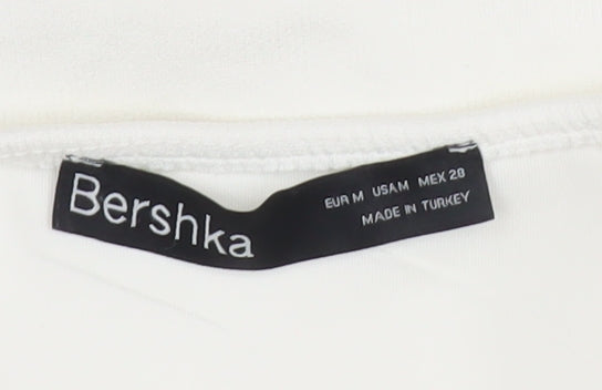 Bershka Women’s White Slip Dress Size 12 Mini Summer Party