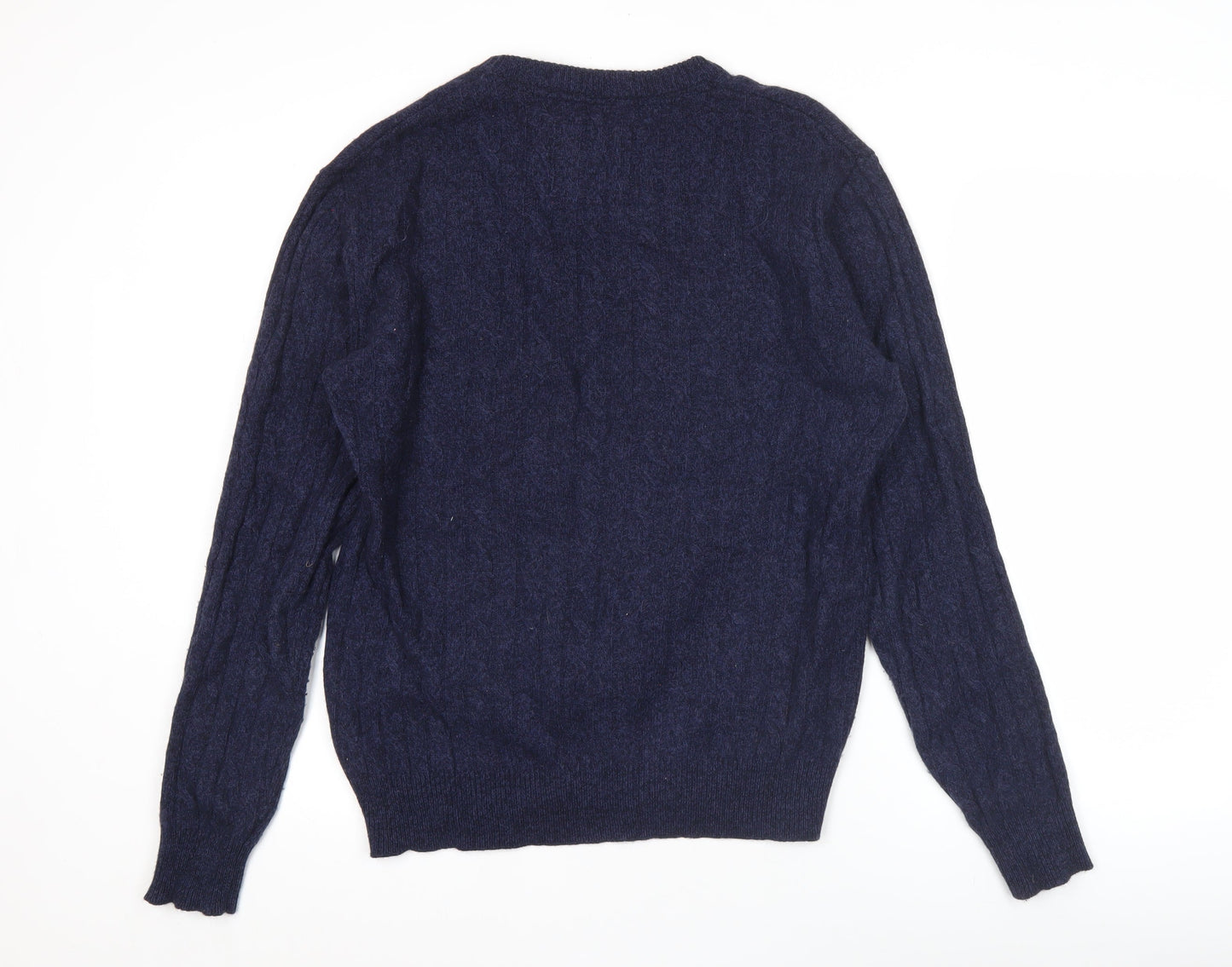 Jack Wills Mens Blue Wool Cotton Pullover Jumper Size M Crew Neck