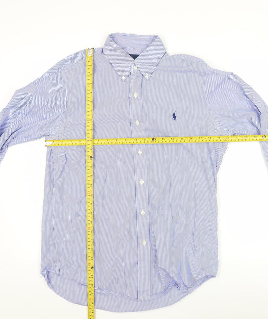 Ralph Lauren Men’s Blue Striped Button-Down Shirt M Classic Fit