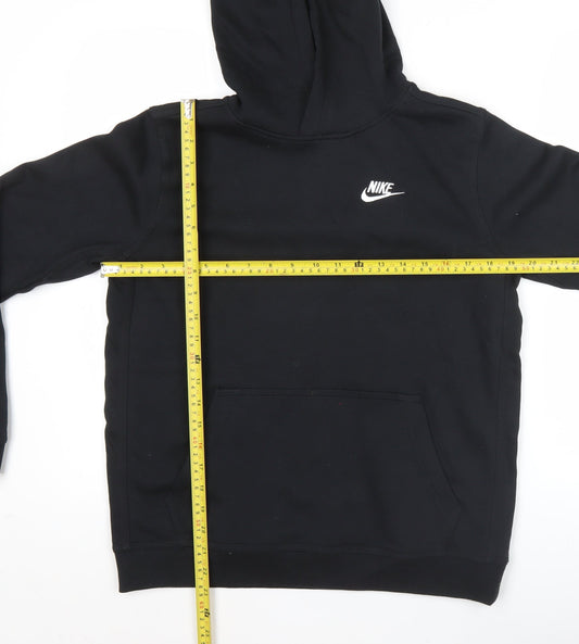 Nike Boys Black XL Pullover Hoodie with Logo, Cotton Blend