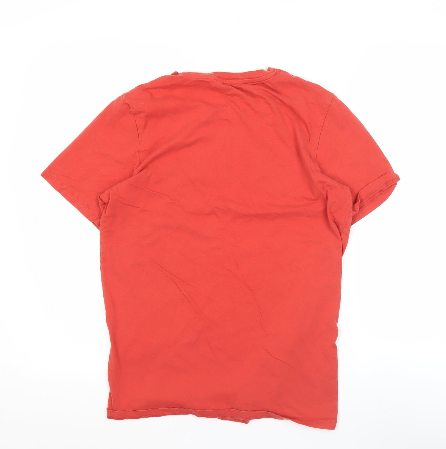 Jack & Jones Men's Red Small Regular Fit Cotton Crew Neck T-Shirt