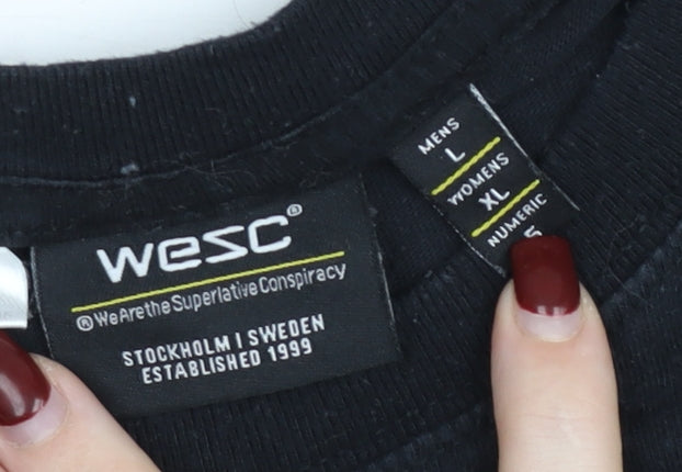 WESC Men's Black L Graphic Print T-Shirt Life is Priceless