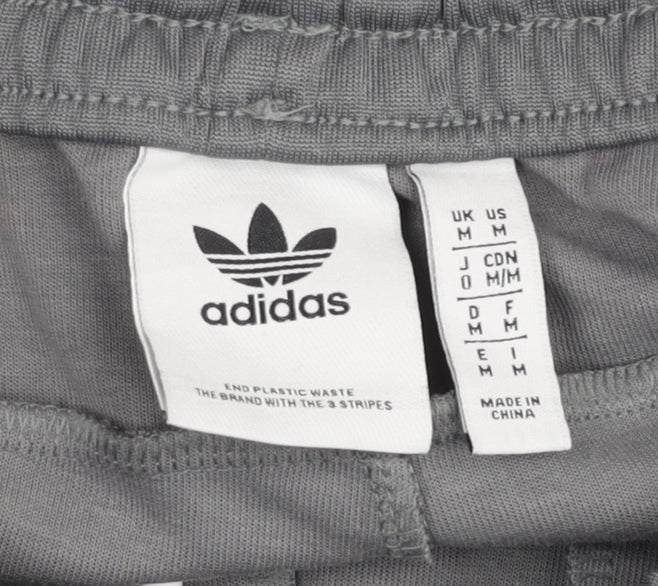 Adidas Mens Grey Sweat Shorts Medium Regular Fit Elastic Waist